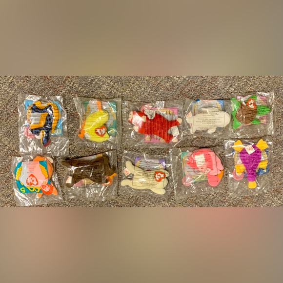 1993 Rare 1996 McDonalds Ty Beanie Babies Complete Package d Set of 10 - Picture 2 of 12